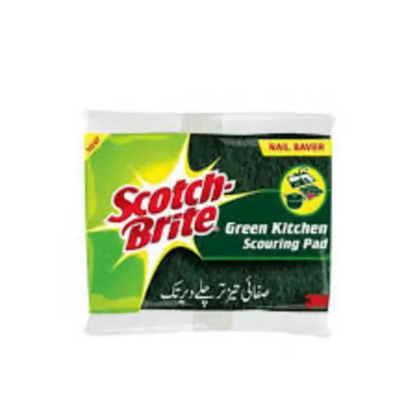 SCOTCH BRITE GREEN KITCHEN NAIL SAVER SCRUB SPONGE 1PC