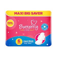 Butterfly Long Maxi Thick Sanitary Pads – 6 Pcs