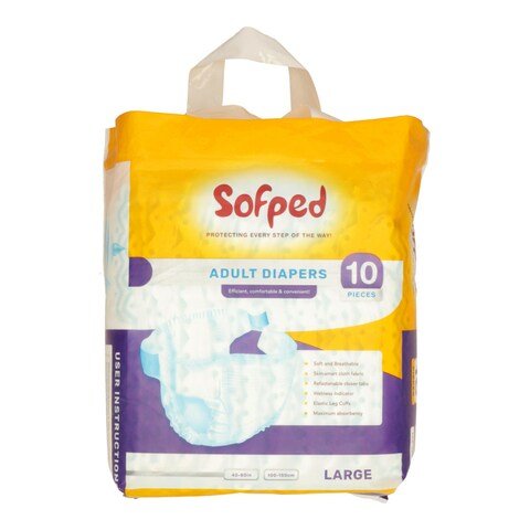 SOFPED ADULT DIAPERS L-10PCS