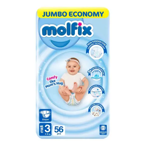 MOLFIX DIAPERS JUMBO 3-56PCS (4-9KG)