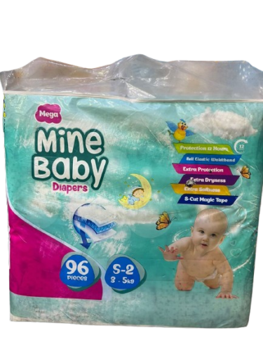 MINE BABY DIAPERS S-96 (3-5KG)