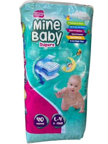 MINE BABY DIAPERS L-40 (9-15KG)