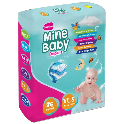 MINE BABY DIAPERS XL-36PCS 13-18KG