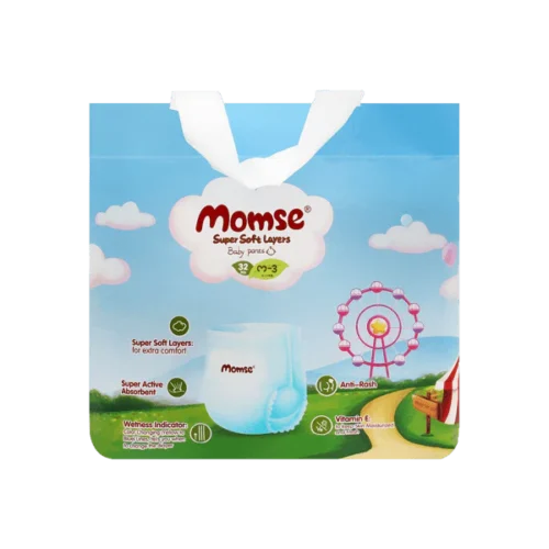 MOMSE DIAPERS PANTS M-3(32PCS) 6-11KG