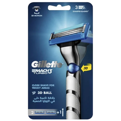 GILLETTE MACH 3 TURBO HANDLE WITH 1 EXTRA BLADE