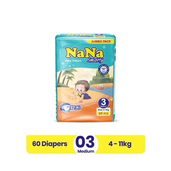 NANA DIAPER JUMBO M 60PCS (4-11KG)