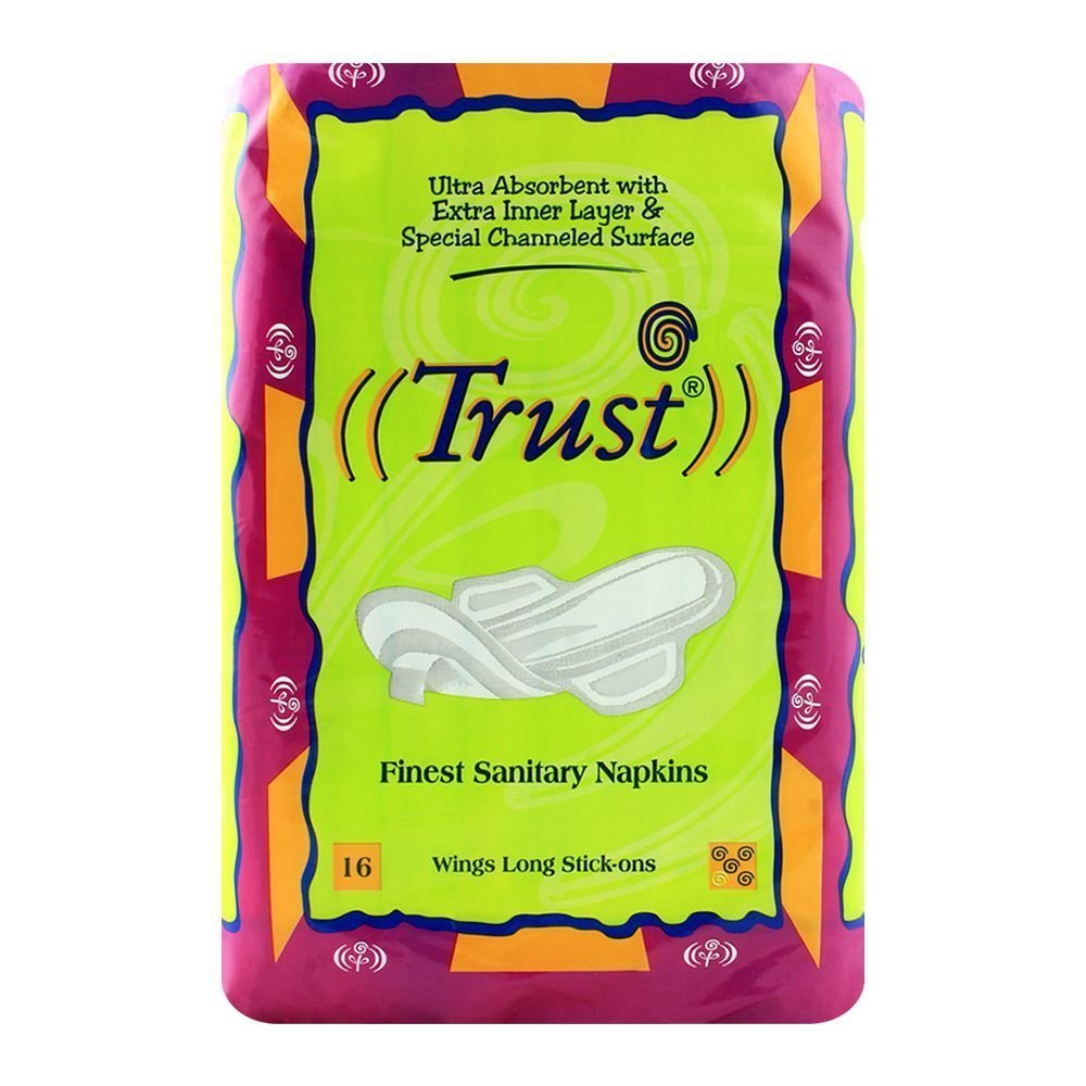 1043566-1.jpg TRUST SANITARY NAPKINS 16 WINGS LONG STICK-ONS PACK - Image 1
