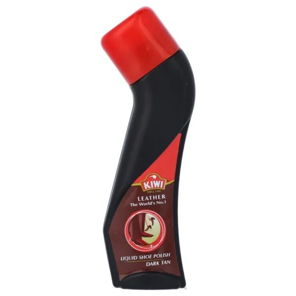 KIWI LEATHER LIQUID SHOE POLISH DARK TAN 75ML