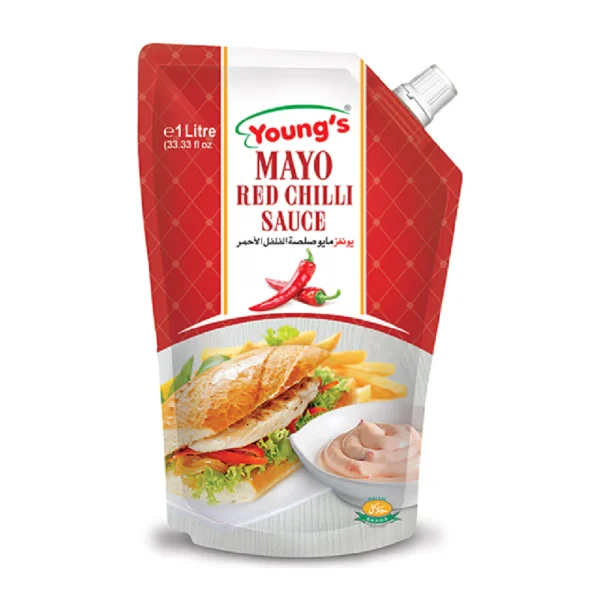 YOUNGS MAYO RED CHILLI SAUCE POUCH 1000G