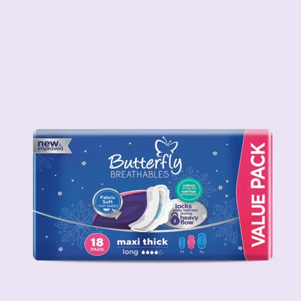 BUTTERFLY SANITARY NAPKINS MAXI THICK LARGE 18PCS