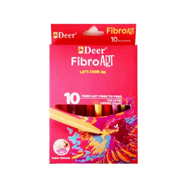 DEER FIBRO ART MARKER COLORS 10PCS