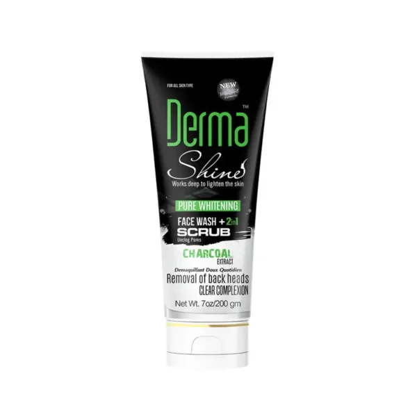 DERMA SHINE CHARCOAL 2IN1 FACEWASH PLUS SCRUB 200G