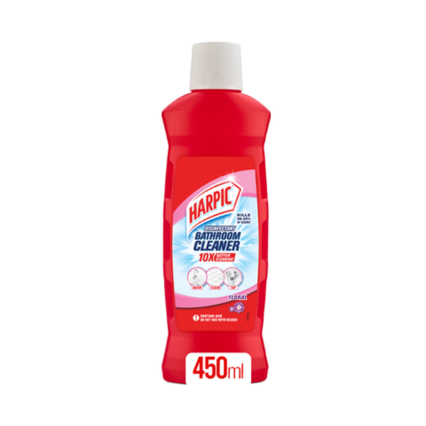HARPIC BATHROOM CLEANER 10X MAX CLEAN FLORAL 450ML