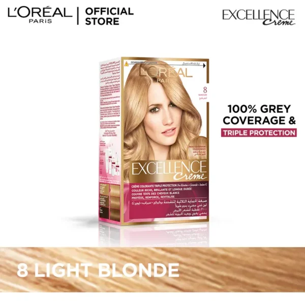 LOREAL PARIS EXCELLENCE CREME HAIR COLOR BLOND CLAIR 8