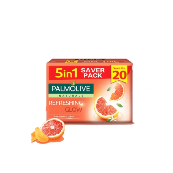 PALMOLIVE SOAP REFRESHING GLOW 5IN1 SAVE RS:20 (5X98G)