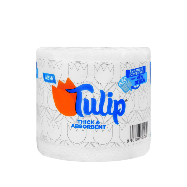 ROSE PETAL TULIP WHITE ROLL TISSUE PACK