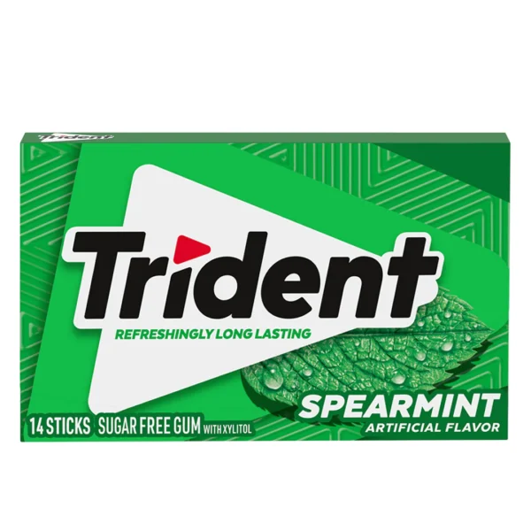 TRIDENT BUBBLE GUM SPEARMINT (14 STICKS)