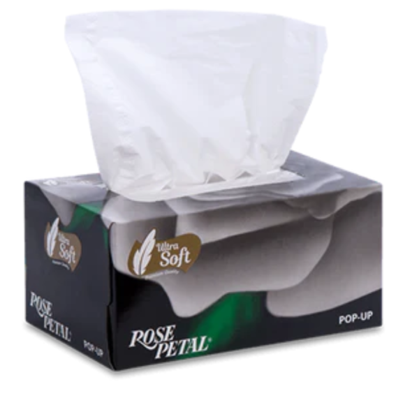 ROSE PETAL ULTRA SOFT POP UP BLACK TISSUE PACK 300 SHEETS