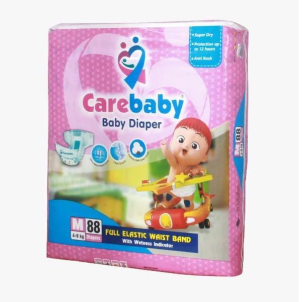CAREBABY DIAPERS M 88PCS (4-9KG)