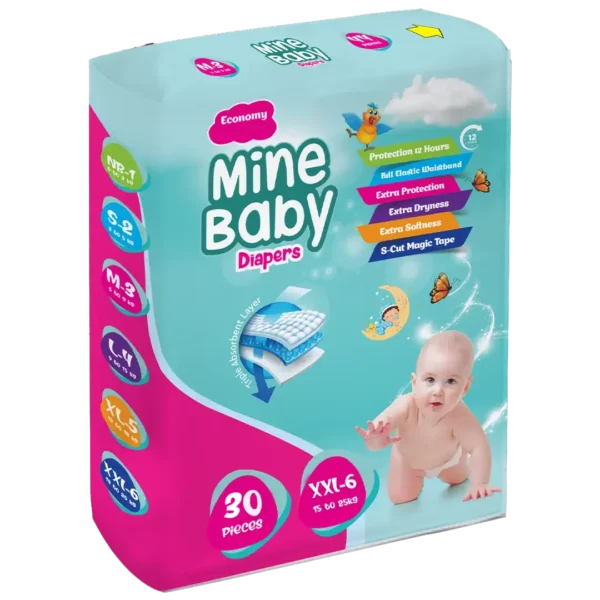 MINE BABY DIAPERS XXL-30 (18-25KG)