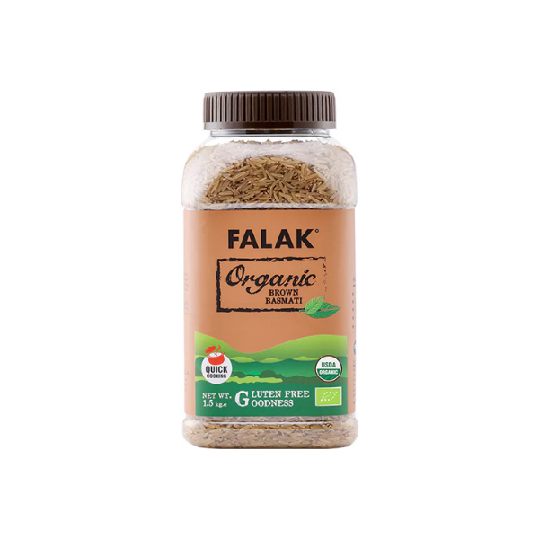 falak_organic_brown_rice_1.5kg_jar.png FALAK ORGANIC BROWN BASMATI RICE 1.5KG - Image 1