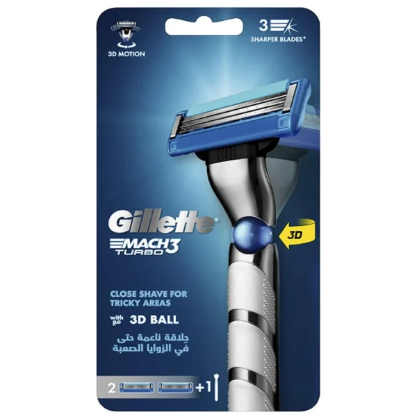 GILLETTE MACH 3 TURBO HANDLE WITH 1 EXTRA BLADE
