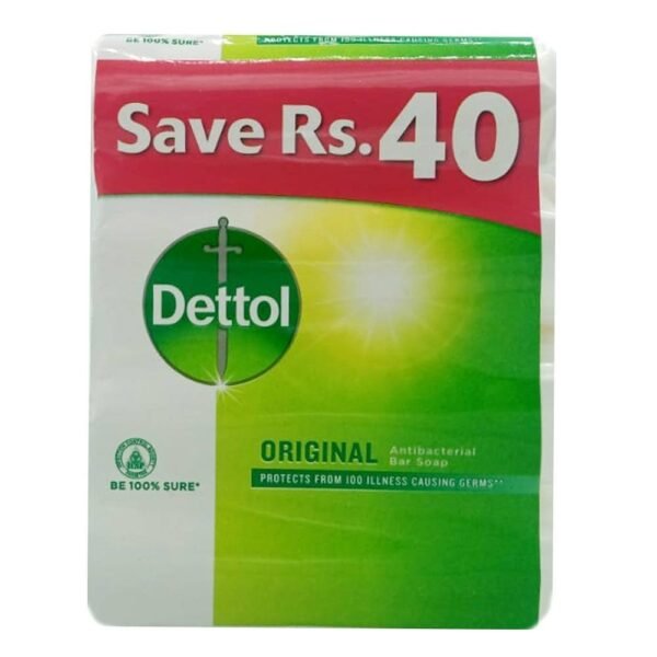 DETTOL SOAP ANTI-BACTERIAL ORIGINAL SAVE RS:40 (4X125G)