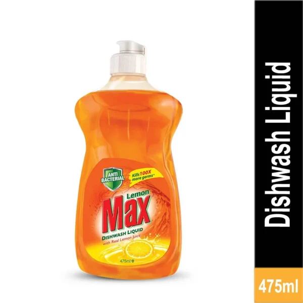 LEMON MAX DISHWASH LIQUID LEMON JUICE 475ML