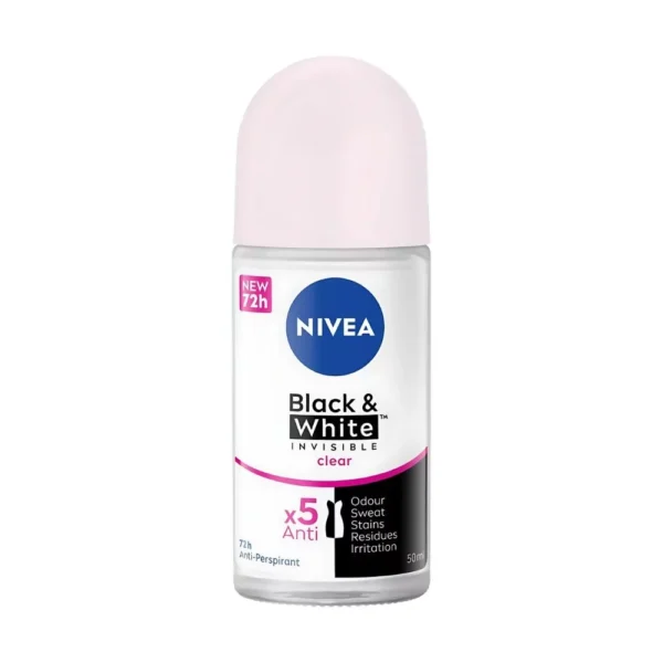 NIVEA DEODORANT ROLL ON INVISIBLE CLEAR 50ML
